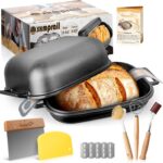 Cloche Loaf Dutch Oven, Pre-Seasoned, 9.5QT, 13 LBS Heavy Duty, Non-Stick, Large Bread Loaf Pan, Oval Cast Iron Bread Pan With Lid, Cloche Homemade Loaf Pan, Sourdough Artisan Bread Baking Pan