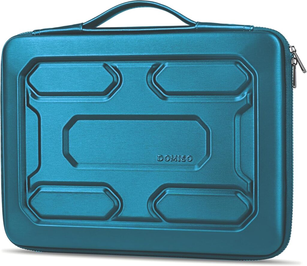 DOMISO 14 inch Laptop Sleeve with Handle Shockproof Computer Bag Waterproof EVA Protective Carrying Case for 14″ ThinkPad E480/Yoga 920/13.5″ Microsoft Surface Book/HP Pavilion 14 Stream 14, Teal