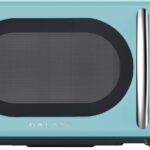 Galanz GLCMKA07BER-07 Retro Microwave Oven, LED Lighting, Pull Handle Design, Child Lock, Bebop Blue, 0.7 cu ft