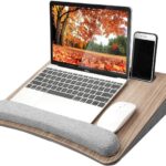 HUANUO Portable Lap Laptop Desk with Pillow Cushion, Fits up to 15.6 inch Laptop, with Anti-Slip Strip & Storage Function for Home Office Students Use as Computer Laptop Stand, Book Tablet