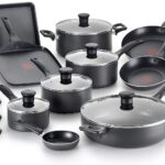 T-fal Everything in Kitchen Total Nonstick Diswasher Safe Pots and Pans Cookware Set, 20-PC, Black