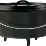 Lodge 8 Quart Pre-Seasoned Cast Iron Camp Dutch Oven with Lid – Dual Handles – Use in the Oven, on the Stove, on the Grill or over the Campfire – Black