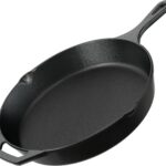 Utopia Kitchen Cast Iron Skillets 12 Inch, Chef’s Pan, Pre-Seasoned Frying Pan, Stovetop, Oven, Campfire and Grill Large Skillet, Even Heat Distribution Multipurpose Cast Iron Pan – Black