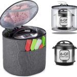 Luxja Dust Cover Compatible with 6 Quart Instant Pot (Enclosed on the Bottom), Zipper Closure Cover Compatible with 6 Quart Instant Pot (with Accessories Pockets, Patent Design), Gray (Medium)