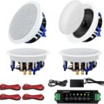 STUDIOFINIX 6.5 Inch Bluetooth Ceiling Speakers 640Watts 2-Way Great for Home Theater, Living Room, Office, Kichten, Study Room, Basement, Covered Patio and Flush Mounts(4 Speakers)