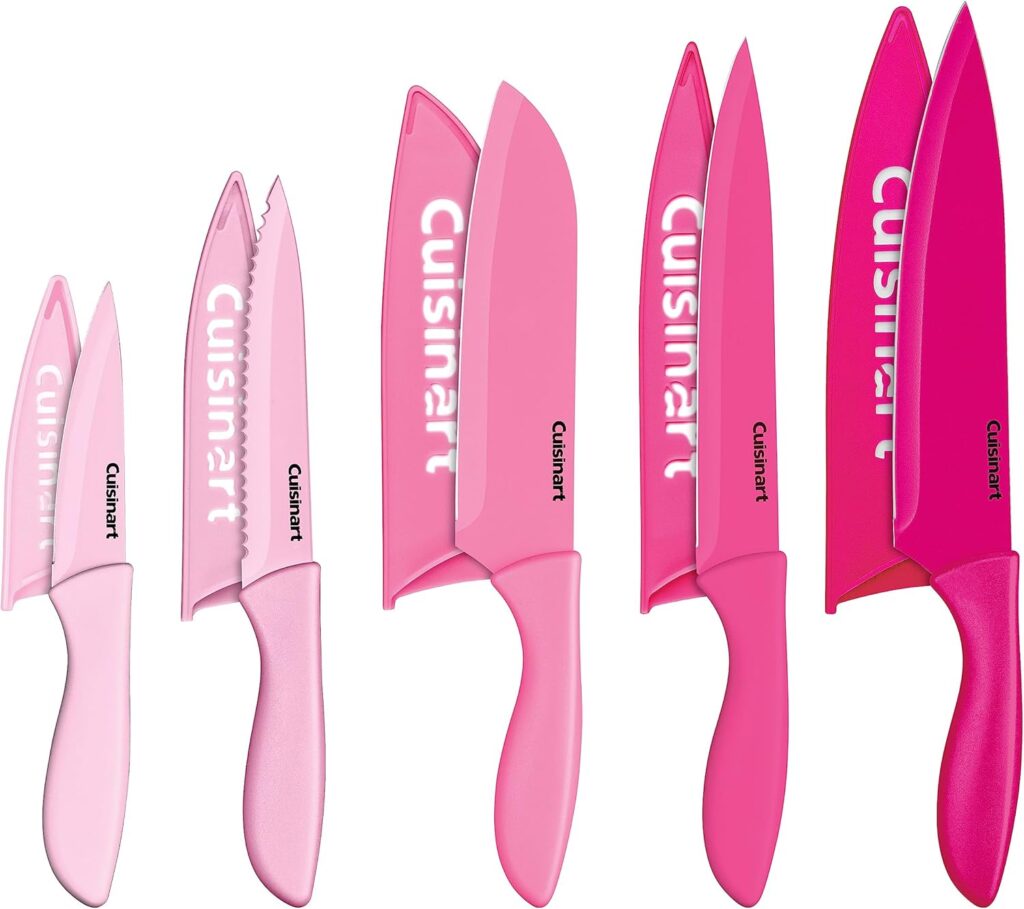 Cuisinart 10pc Ceramic Coated Color Knife Set – Pink for BCRF, C55-10PCPK