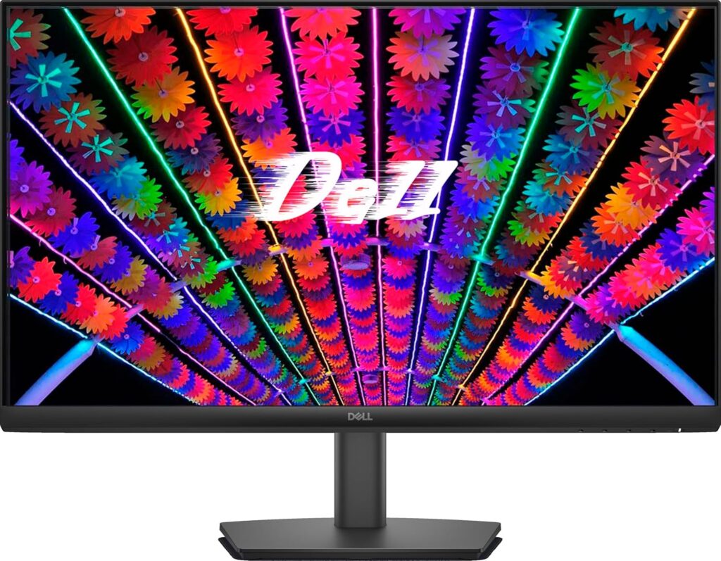 Dell E24 Series Monitor – 24 inch IPS LED FHD 100Hz – AMD FreeSync – VESA, 16:9 Monitor, Response Time, Low Blue Light, Flicker Free, Anti-Glare, 1 x DisplayPort, 1 x HDMI, 1 x VGA, Black