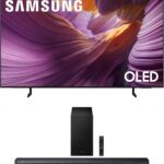 SAMSUNG QN55S85FAFXZA 55 Inch OLED HDR 4K Smart TV with a HW-Q600F Q Series Soundbar 3.1.2 Ch Sound and Subwoofer (2025)
