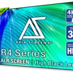 Akia Screens ALR Projector Screen 115 inch 16:9 4K UST Ultra Short Throw Projection, High Black Levels, Ceiling Ambient Light Rejecting Screen, Edge Free Fixed Frame Movie Screen AK-NB115H-CLR4