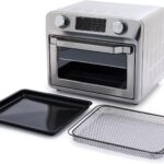 GreenPan Bistro Stainless Steel 9-in-1 Air Fry Oven, Nonstick Baking Pan, Stainless Steel Rack, and Basket, Fast Heating, Multifunction Presets, Cool-Touch Handle, PFAS-Free, Easy Cleanup Crumb Tray