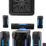 Audiosavings Bundle: Kicker L7S154 15″ 2000 Watt Solobaric L7S Car Subwoofer Solo-Baric 44L7S15-4 Bundle with Rockville HTS56 1000w 5.1 Channel Home Theater System/Bluetooth/USB+8″ Subwoofer (2 items)