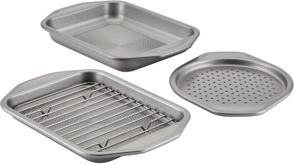 Circulon Total Bakeware Nonstick Toaster Oven & Personal Pizza Pan Baking Set, 4-Piece