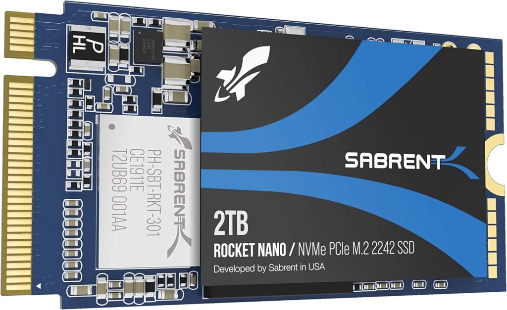 SABRENT 2TB Rocket NVMe PCIe M.2 2242 DRAM-Less Low Power Internal High Performance SSD (SB-1342-2TB)