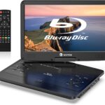 WONNIE 16.9″ Portable Blu Ray Player with 14.1″ 1080P Full HD Large Swivel Screen, Blu-ray DVD Player with HDMI Out & AV in, 4-5 Hours Rechargeable Battery, Support MP4, MOV Video & USB/SD Card