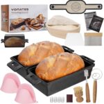 2 in 1 Cast Iron Loaf Pan with Lid, 9×5 Inch Bread Baking Pans for Homemade Bread, Pre-Seasoned Loaf Pan Bread Pan with Sourdough Bread Baking Supplies for Bread Baking, Meatloaf (2 Piece Set)