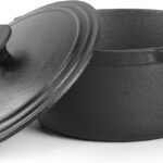 COMMERCIAL CHEF 3.4 Quart Cast Iron Dutch Oven with Dome Lid and Handles