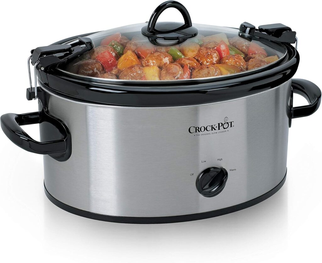 Crock-Pot SCCPVL600S Cook’ N Carry 6-Quart Oval Manual Portable Slow Cooker, Silver