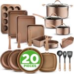 NutriChef 20-Piece Pots and Pans Set Non Stick – Induction Cookware Set, PFAS-Free Nonstick Cookware for All Cooktops, Includes Bakeware & Kitchen Utensils