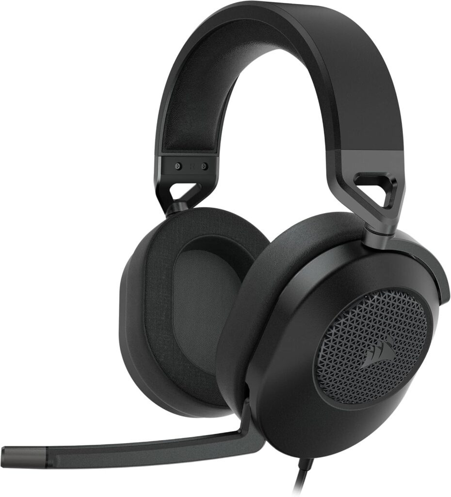 Corsair HS65 Surround Multiplatform Wired Gaming Headset – Dolby Atmos – SonarWorks SoundID – iCUE Compatible – PC, Mac, PS5, PS4, Xbox, Nintendo Switch, Mobile – Carbon