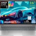 HP 16″ Gaming Laptop Computer (2025/2026 Edition), AMD Ryzen 5 (Beat i5-1345U), 64GB DDR5 RAM, 2TB PCIe SSD, Radeon 740M, FHD+ 400nits, WiFi 6E, BT 5.3, Backlit KB, Fingerprint Reader, Windows 11 Pro
