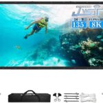 Projector Screen and Stand,JWSIT 135 inch Outdoor Movie Screen-Upgraded 3 Layers PVC 16:9 Outdoor Projector Screen,Portable Video Projection Screen with Carrying Bag for Home Theater Backyard