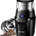 SHARDOR Adjustable Coffee Grinder Electric, Super Silent Electric Coffee Bean Grinder with Time-Memory Adjustment and Multi-Functional Stainless Steel Cup for Spices, Herbs, and Nuts Grinding, Gray