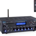 Pyle Wireless BT Stereo Amplifier – Multi Channel, 200 Watt Power, Home Audio Receiver System with FM Radio, BT, USB SD, AUX, RCA, Mic-in, BT and FM Antenna – PDA63BT