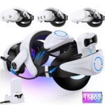 Kawaye Hot-Swappble Batery Head Strap for Meta Quest 3S/3/2,Elite Strap with 2X7500mAh Rechargeable Batery Pack Extend 6-8H Playtime, VR Headset Strap Enhanced Support&Comfort