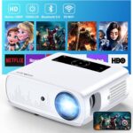 GROVIEW Projector, 15000lux 490ANSI Native 1080P WiFi Bluetooth Projector, 300” Video Projector, Supports 4K & Zoom, 5G Sync, Compatible with HDMI USB/ AV/ Smartphone/ Pad/ Laptop/ DVD/ TV Stick/ PS5