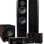 Fluance Elite High Definition Surround Sound Home Theater 5.1 Channel Speaker System Including Three-Way Floorstanding, Center Channel, Rear Surround Speakers and a DB10 Subwoofer – Walnut (SX51WR)
