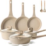 CAROTE 16 Pcs Pots and Pans Set Nonstick, Induction Kitchen Cookware Sets, Non Stick Kitchen Cooking Set with Frying Pans Set