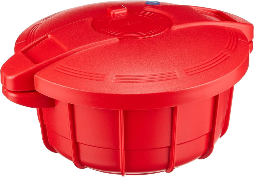 Meyer MPC-2.3IR Microwave Pressure Cooker, 0.6 gal (2.3 L), Polypropylene, Easy Cooking, Time-saving, Italian Red “Microwave Pressure Cooker”