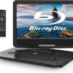 WONNIE 16.9″ Portable Blu Ray Player with 14.1″ 1080P Full HD Large Swivel Screen, Blu-ray DVD Player with HDMI Out & AV Out, 4-5 Hours Rechargeable Battery, Support USB/Micro SD Card