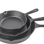 Commercial CHEF 3-Piece Cast Iron Skillet Set – 8 inch, 10 inch, and 12 inch – Pre-seasoned Cast Iron Cookware