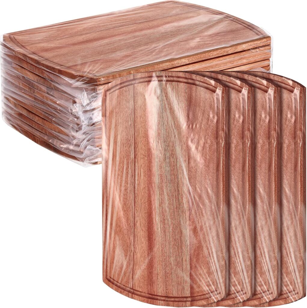 Patelai 12 Pack Large Cutting Boards Bulk Wooden Kitchen Chopping Boards for Crafts DIY Wedding Housewarming Gift(Walnut Wood,12 x 9 Inch)