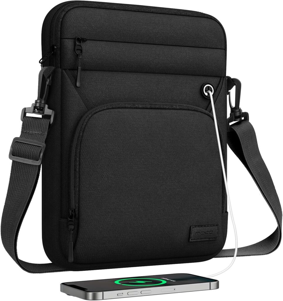 MoKo 15.6 Inch Laptop Sleeve Bag, Fits 15.3″ MacBook Air M2/M3, 15.4″ MacBook Pro/Pro Retina, 15″ Surface Laptop 5/3, 15.6″ ASUS ROG G531GT,Multifunctional Bag with Shoulder and Headphone Port,Black