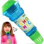Novelty Place Echo Mic for Kids and Toddlers – Battery-Free Magic Karaoke Microphone Voice Amplifying Retro Toy for Singing, Speech & Communication Therapy – 10″ (Blue & Green)