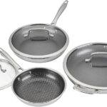 Cuisinart FusionElite+ Nonstick Tri-Ply Stainless Steel Cookware Set, 6-Piece Skillet Cooking Set with PURELYSEAR Ceramic Nonstick Technology, Scratch Proof, Cool Grip Handles, Dishwasher Safe