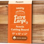 Smirly Non Toxic Cutting Boards for Kitchen [1.2″ Thickness][17″ Extra Large][Acacia HardWood] Cutting Chopping Board with Deep Juice Groove Heavy Duty & Easy Clean