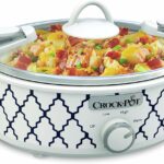 Crock-Pot Small 2.5 Quart Casserole Slow Cooker in White/Blue, Enjoy Eye-Catching Quick Meals, Durable and Compact