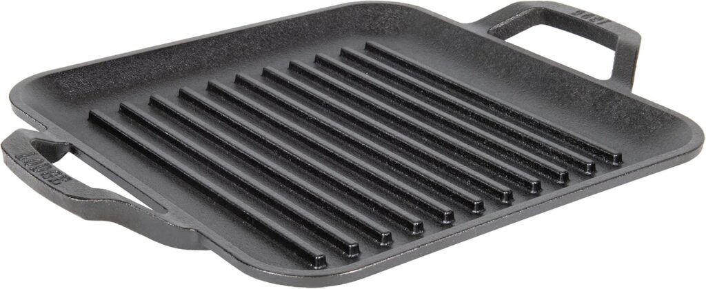Lodge 11″ Cast Iron Square Grill Pan – Chef Collection – Pre-Seasoned Cast Iron Pan – Versatile Cooking – Indoor & Outdoor Use – Incredible Heat Retention