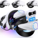 Head Strap with Battery for Meta Quest 3S/Quest 3/Quest 2, Comfor VR Accessory with 2 Adjustable Knobs to Adjust for Head Fit, Elite Strap with 7500mah Battery Pack for Extended 3H of Playtime