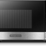 BLACK+DECKER Digital Microwave Oven with Turntable Push-Button Door, Child Safety Lock, Stainless Steel, 0.9 Cu Ft