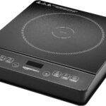 Amazon Basics 1800W Electric Portable Induction Cooktop, Induction Burner with Child Lock, Overheat Protection, Timer, 8 Power Settings, Up to 440°F, for Cookware with Diameter 5.7″-8.2″, Black