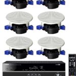 Yamaha 5.1-Channel Wireless Bluetooth 4K A/V Home Theater Receiver + Yamaha Easy-to-Install Natural Sound Moisture Resistant 6.5″ High Performance in-Ceiling Speakers (Set of 6)