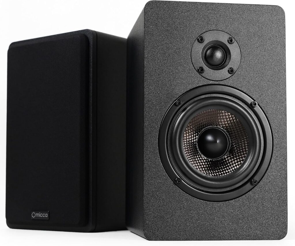 Micca MB42X G2 Passive Bookshelf Speakers for Home Theater Surround Sound, Stereo, and Passive Near Field Monitor, 2-Way (Black, Pair)