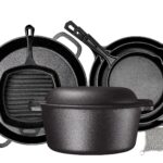 Bruntmor Pre-Seasoned Cast Iron Cookware Set – 8-Piece Bundle with Skillets, Grill Pan, Dutch Oven, Pizza Pan, and Utensils – Durable Pots and Pans Set for Cooking – Ideal Gift for Home or Camping