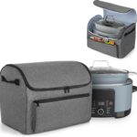 LUXJA Enclosed Cover Compatible with Ninja Foodi Possible Cooker Pro, Dust Cover with Front Pocket Fits Ninja Slow Cooker, Gray