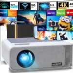 BIGASUO 850ANSI Projector with WiFi and Bluetooth – 1080P HD Outdoor Movie Projector 4K Support, Home-Projectors Max 400″ Display, 4P & ±50° Keystone, 60% Zoom, Compatible with Laptop, TV Stick, PS5…