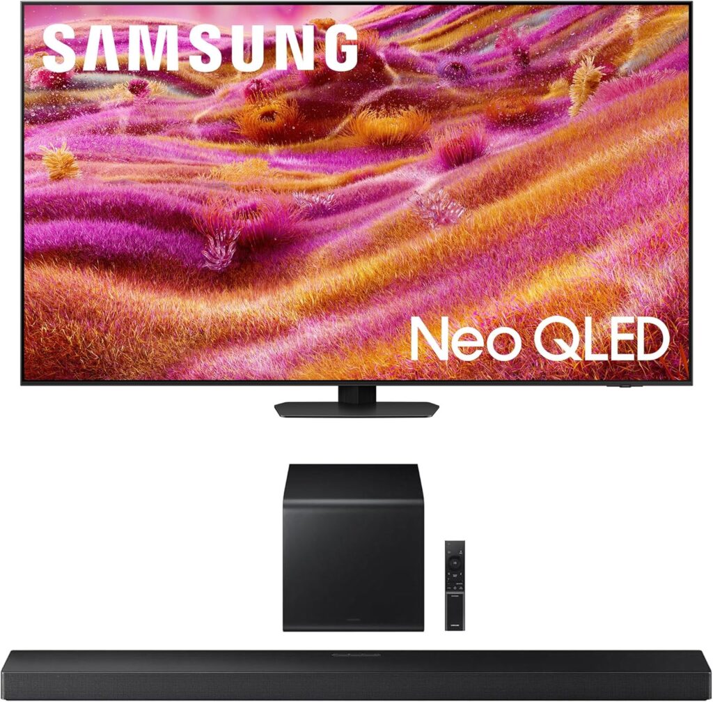 SAMSUNG QN65QN90FAFXZA 65 Inch Neo QLED 4K QN90F Vision AI Smart TV with a HW-QS700F 3.1.2 Ch Dolby Atmos Soundbar and Subwoofer (2025)
